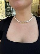 Gold Plated Claddagh Necklace with Large Freshwater Pearls image