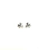 Sterling Silver Tiny Shamrock Earrings image