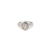 Sterling Silver Small Harp Signet Ring image