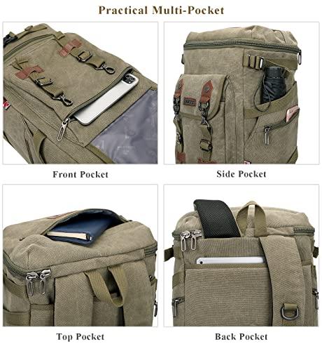 WITZMAN Vintage Canvas Travel Backpacks for Men in Longford