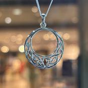 Sterling Silver Celtic Knotwork Disc Necklace image