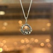 Sterling Silver Traditional Claddagh Necklace (small) image