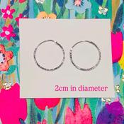 Sterling Silver Hoops (diamond cut 2cm) image
