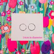 Sterling Silver Hoops (diamond cut 1.4cm) image