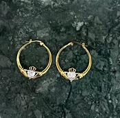 Stainless Steel Claddagh Hoops