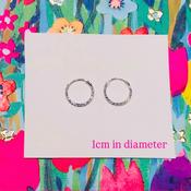 Sterling Silver Hoops (diamond cut 1cm) image