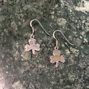 Sterling Silver Shiny Shamrock earrings image