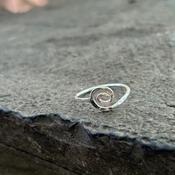 Sterling Hammered Silver Spiral Ring