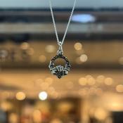 Sterling Silver &amp; Marcasite Claddagh Necklace (Small) image