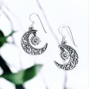Sterling Silver Sun &amp; Moon Earrings