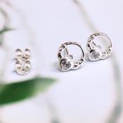 April (Diamond Zircon) Birthstone Claddagh Studs image