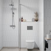 Fibo Denver White Elongated Hexagon Tile - www.celuplast.com image