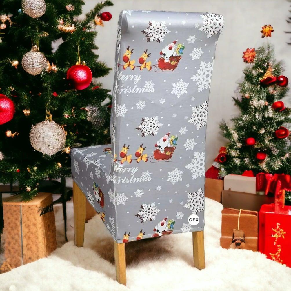 Silver christmas chair 2025 covers