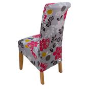 Grey with Pink Flower Chair Cover (L-XL)