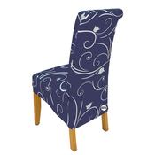 Navy Floral Swirl Chair Cover (L-XL) image