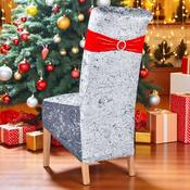 Red Crushed Velvet Chair Band