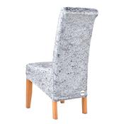 Silver Grey Crushed Velvet Chair Cover (L) image