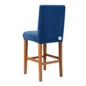 Navy Blue Velvet Stool Cover image