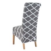 Grey Geometric Chair Cover (L-XL) image