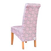 Pink and Silver Grey Floral Chair Cover (L) image
