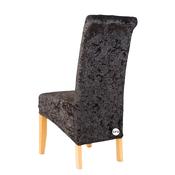 Black Crushed Velvet Chair Cover (L) image