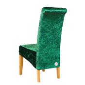 Emerald Green Crushed Velvet Chair Cover (L) image