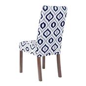 Navy Blue Grey and White Chair Cover (M) image