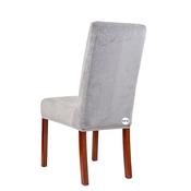 Light Grey Velvet Chair Cover (M) image