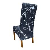 Dark Grey and Black Floral Swirl Chair Cover (L-XL)