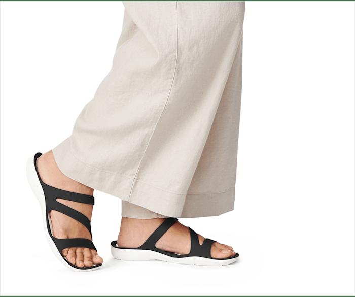Crocs Womens Swiftwater Sandal 203998 Black-White in Cavan