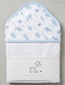 Watch Me Grow Baby Hooded Towel Bathrobe TWL-H1372 Blue Ocean Print image