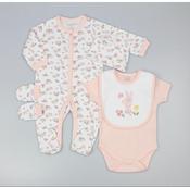 Watch Me Grow Baby 5 Piece Gift Set H13622 Pink Floral Bunny Print