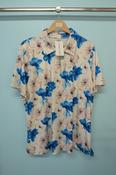 White Cloud Ladies Short Sleeve Zip Neck Blouse WC0726  Large Floral Print image