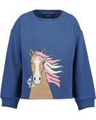 Blue Seven Girls' Sweatshirt 764724 Jeans Blue Wild Horses Print image