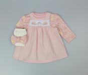 Pure &amp; Soft Premium Babywear 3pc Cord Pinafore Dress Set H13546 - HedgeHog image