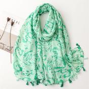 Ladies Tassle Scarves Natural Printed Pattern 3093 sale