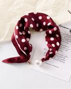 Magnetic Pearl Closure Polka Dot Scarf F-15532 image