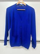 SK Collection Ladies Embroidered Knit Cardigan with Pockets SK1753 Royal