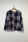 White Cloud Ladies Zip Top FL60593 Abstract Houndstooth