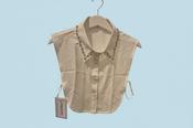 Ladies Plain Collar Insert with faux  diamontes on the edge Col-143-106