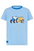 Little Lighthouse Boy's Oliver Short Sleeve Top Baby Blue- Blue Tractor+Baler