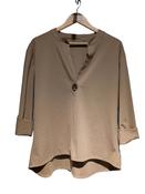 Ladies  Single Button Linen Effect Kimono Sleeve Blouse F117 image