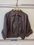 Made In Italy Oversize Faux Leather Bomber Jacket One Size 53034 image