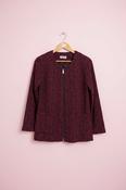 New York Paris Moda Ladies Zip Top FL60719 Wine+Black Textured