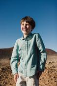 Boboli Boy's Linen Long Sleeved Shirt 731034 Eucalyptus