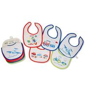 Nursery Time Baby Boys Bibs 5-Pack with waterproof backing image