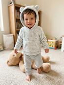 Pure &amp; Soft Baby Boy 2 Piece Fleece Hoodie Set Baby Blue Elephant Print N34675 image