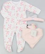 Pure &amp; Soft Premium Babywear Baby Girls' All In One with Comforter Gift Set GFT-M15851 image