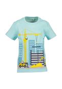 Blue Seven Boy's Cotton Tee 802436-6201 Aqua Construction Site image