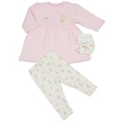 Pure &amp; Soft Baby Girls Quilted Dress, Legging &amp; Headband Outfit N14604 image